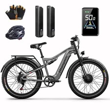 26" Dual Motor 2000W Electric Bike E-Bike 48V17.5AH e Bike for Adults 2 Battery