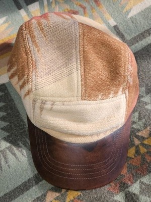 Y2K Rare Polo Ralph Lauren Wool Beacon Camp Cap Leather Atrium NYC Southwest RL