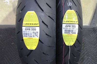 YAMAHA YZF-R6 DUNLOP SPORTMAX GPR-300 TWO TIRE SET 120/70-17 180