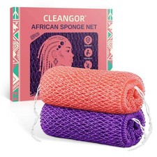 2Pcs African Net Sponge Authentic with Knots Exfoliating Body Scrubber for A...