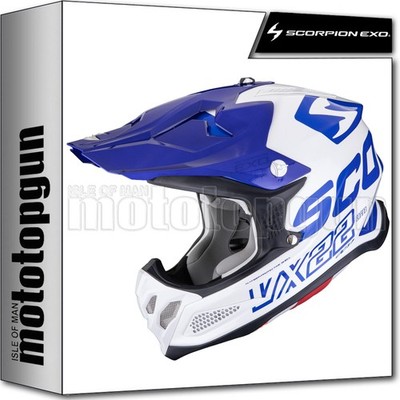 SCORPION OFFROAD-HELM FÜR MOTORRAD VX-22 AIR UPDOWN WEISS BLAU L