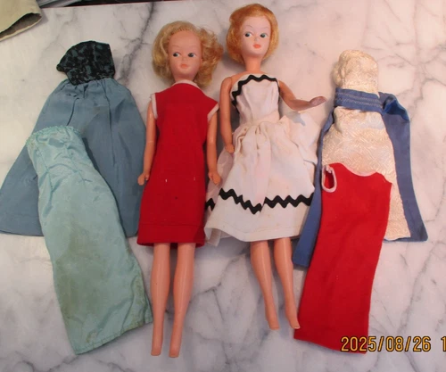 2 -Vintage Mary Make Up Dolls Tressy Friend & Wardrobe Clothing Lot ~Hand Made