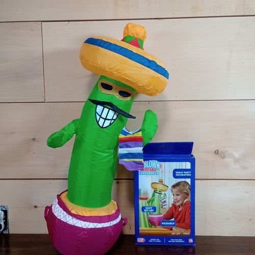 Gemmy Airblown Inflatable Tabletop Centerpiece Cactus 24" Tall TexMex Quirky Fun