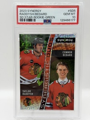 2023-24 UD Synergy Connor Bedard Raddysh SD-5 Synergistic Duos Green /399 PSA 10