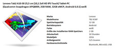 Lenovo Tab2 A10-30 25,5 cm (10,1 Zoll HD IPS Touch) Tablet-PC