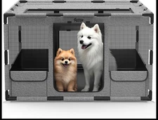 Pawaboo Dog Playpen Extra Large Pet Crate, Portable Dog Kennel Mesh Breathable