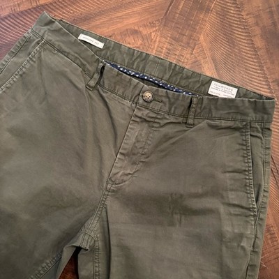 7 Diamonds Men s Olive Green Pants W32 L32 Straight Fit- Stretch- Cotton- Lycra