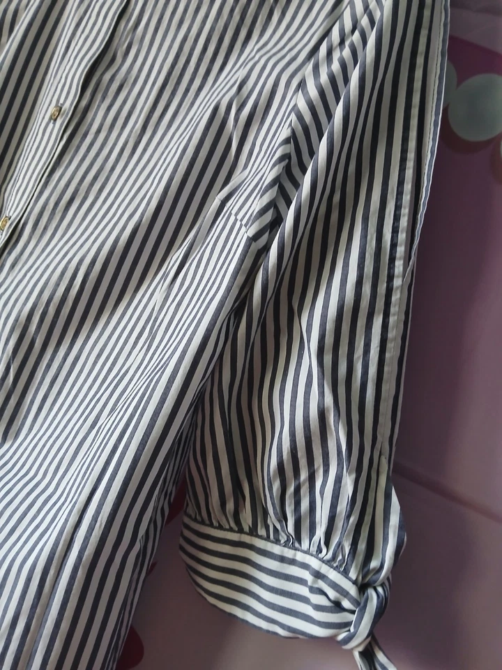 VESTIDO INFORMAL MACHEL CORS BLUSA LARGA RAYAS GRIS 8 Manngas 3/4 Foto 3 de 4