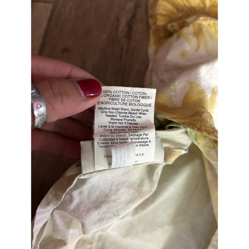 Pottery Barn Sunflower Floral Duvet Cover Full Queen Yellow Flowers - Picture 10 of 15