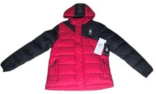 SPYDER BOY'S CIRCUIT PUFFER JACKET - SIZE: YOUTH M 10/12 RED/BLACK