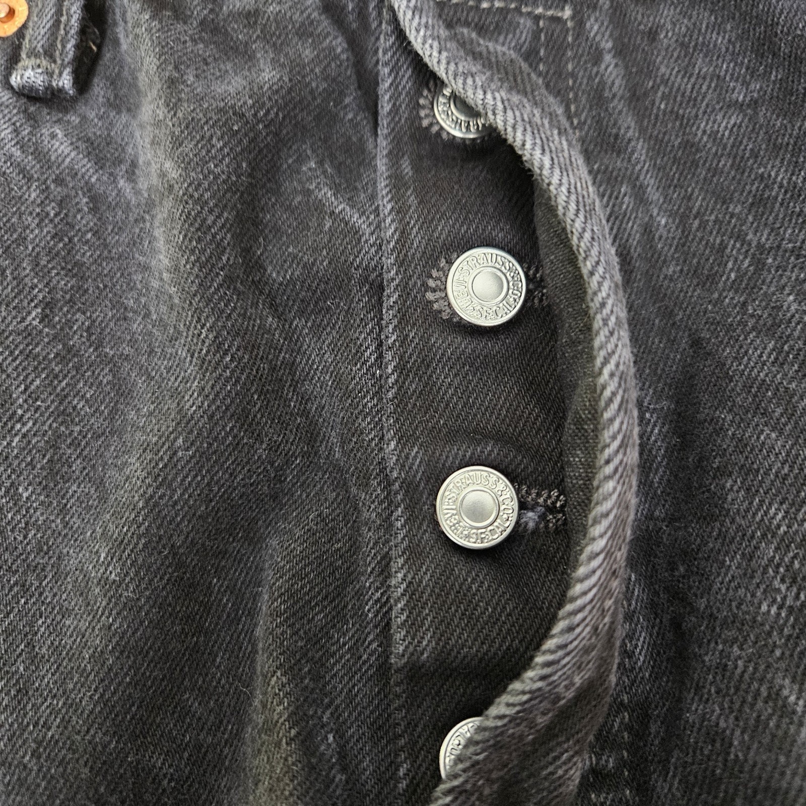 Levis 501 Jeans Mens 32X28 (Tag 36X30) Black Straight Fit Button Fly Iconic thumbnail 8