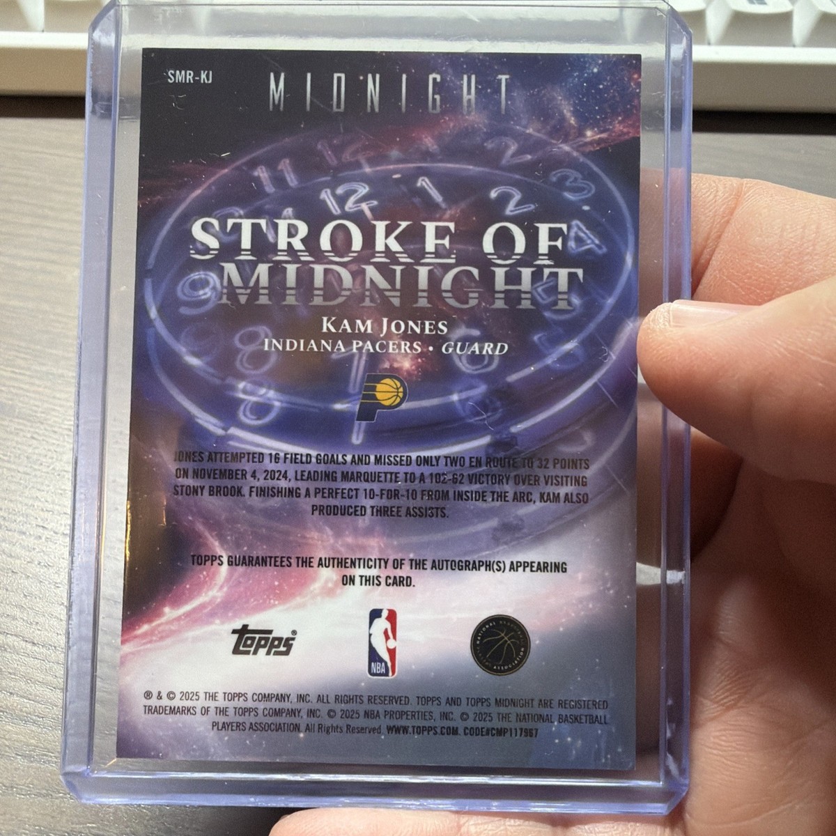 2025-26 Topps Midnight Stroke of Midnight KAM JONES 1/5 SSP RC