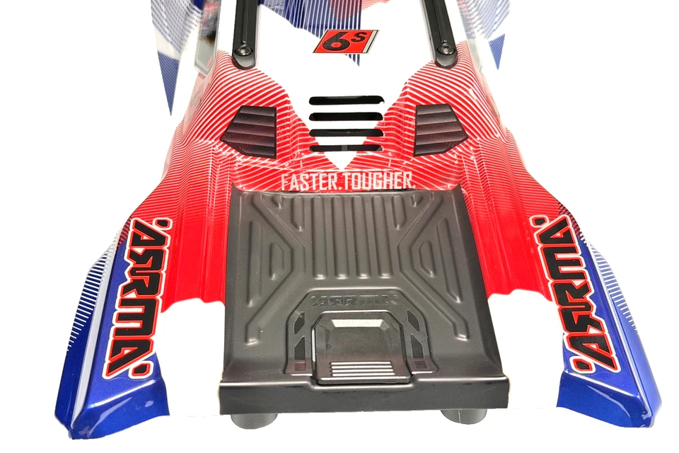 Arrma Kraton V6 Red White Blue Patriot Body Clipless 6s Shell ARA-3009 ARA8608V6 - Image 3 of 4