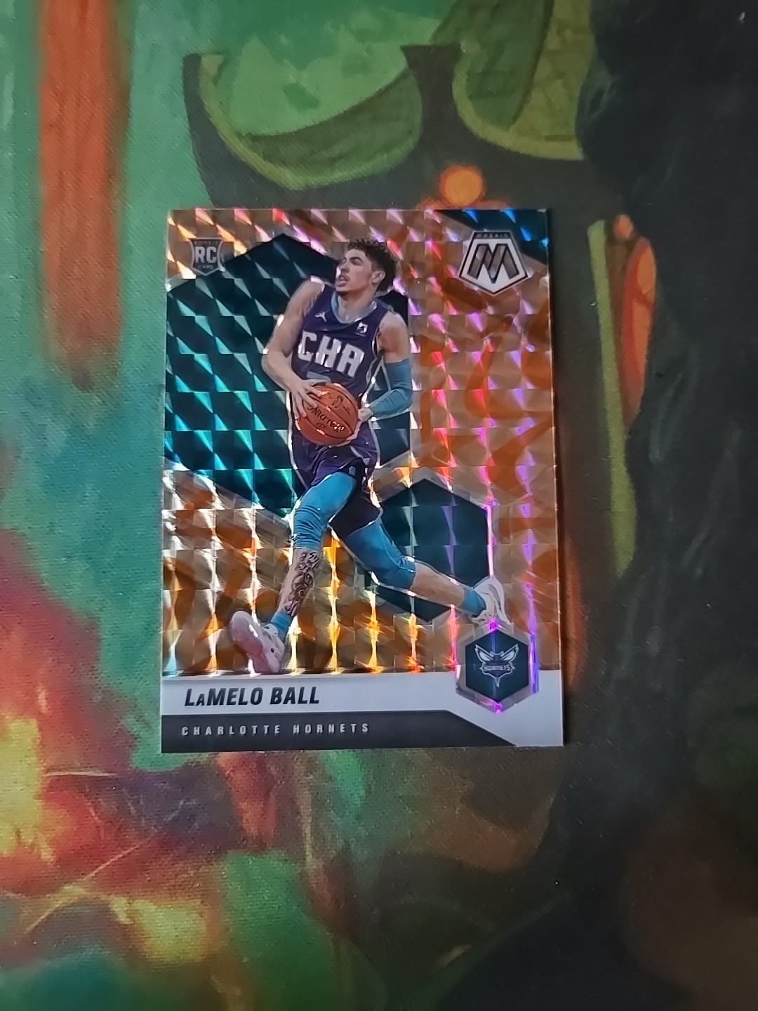 2020-21 Mosaic LaMelo Ball Reactive Orange Prizm Rookie RC #202 Hornets NM