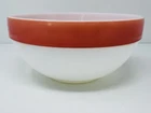 Vintage 50s FIRE KING Colonial Milk Glass #4 Pink Band 8.75" Mixing Bowl