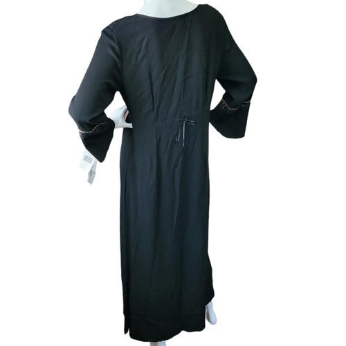 Neu mit Etikett Vintage 1990er Carol Anderson Maxikleid Prärie schwarz Größe Large - Bild 2 von 10