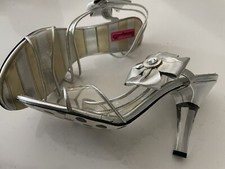 Betseyville BETSEY JOHNSON Crystal Bow Metallic Acrylic platform sandals 10M
