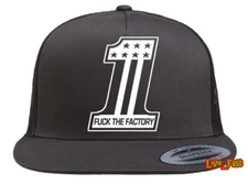 FUUCK THE FACTORY HAT outlaw biker custom chopper motorcycle culture ftw
