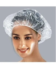 100pcs/Pack Disposable Hotel Home Shower Bathing Clear Hair Elastic Caps Hats