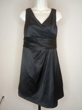 David's Bridal V-Neck Ruched short Dress black Size 4- Used / Flaw