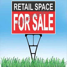 18"x24" RETAIL SPACE FOR SALE Outdoor Yard Sign & Stake Lawn Real Estate Store