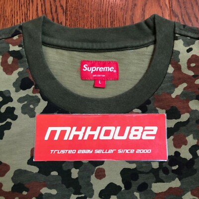 New Supreme Pocket Tee T-Shirt Top Olive German Camo Spring Summer