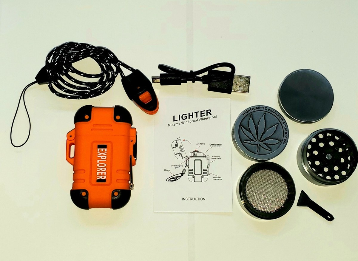 4 Piece Grinder & Electric Plasma Lighter COMBO | eBay