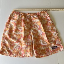 Vineyard Vines Swim Trunks Men's Large Orange Floral Board Shorts Hawaiian Lined
