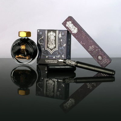 Ferris Wheel Bearrington Black Aluminum Fine Nib Carousel Pen & 38ml Ink Set