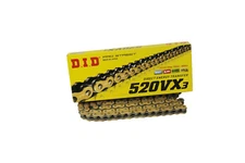 D.I.D DID 520 VX3 Xring Motorcycle Drive Chain Gold or Natural with Master Link