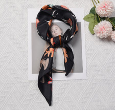 Pure 14 Momme Twill Silk Bandanna Scarf Wrap dancing girl Print Square Shawl 27"