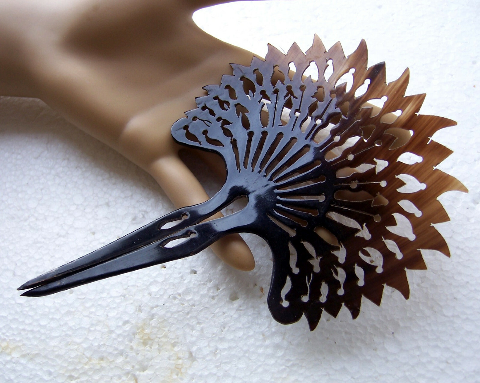Attractive horn hair comb fan shape hair accessory eBay