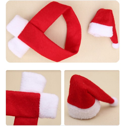 2-10x-Set-christmas-santa-wine-bottle-bag-cover-xmas-dinner-party-table-decor-HC