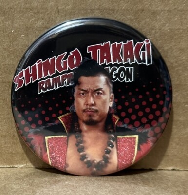 Shingo Takagi NJPW 2 1/4'' Pinback Button Metal Can Badge Rampage Dragon LIJ Rare