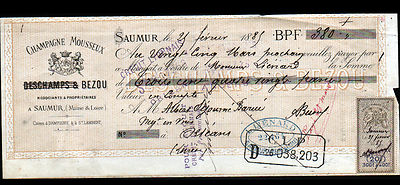 SAUMUR / ST-LAMBERT (49) SPARKLING CHAMPAGNE WINES ''DESCHAMPS & BEZOU'' in 1885