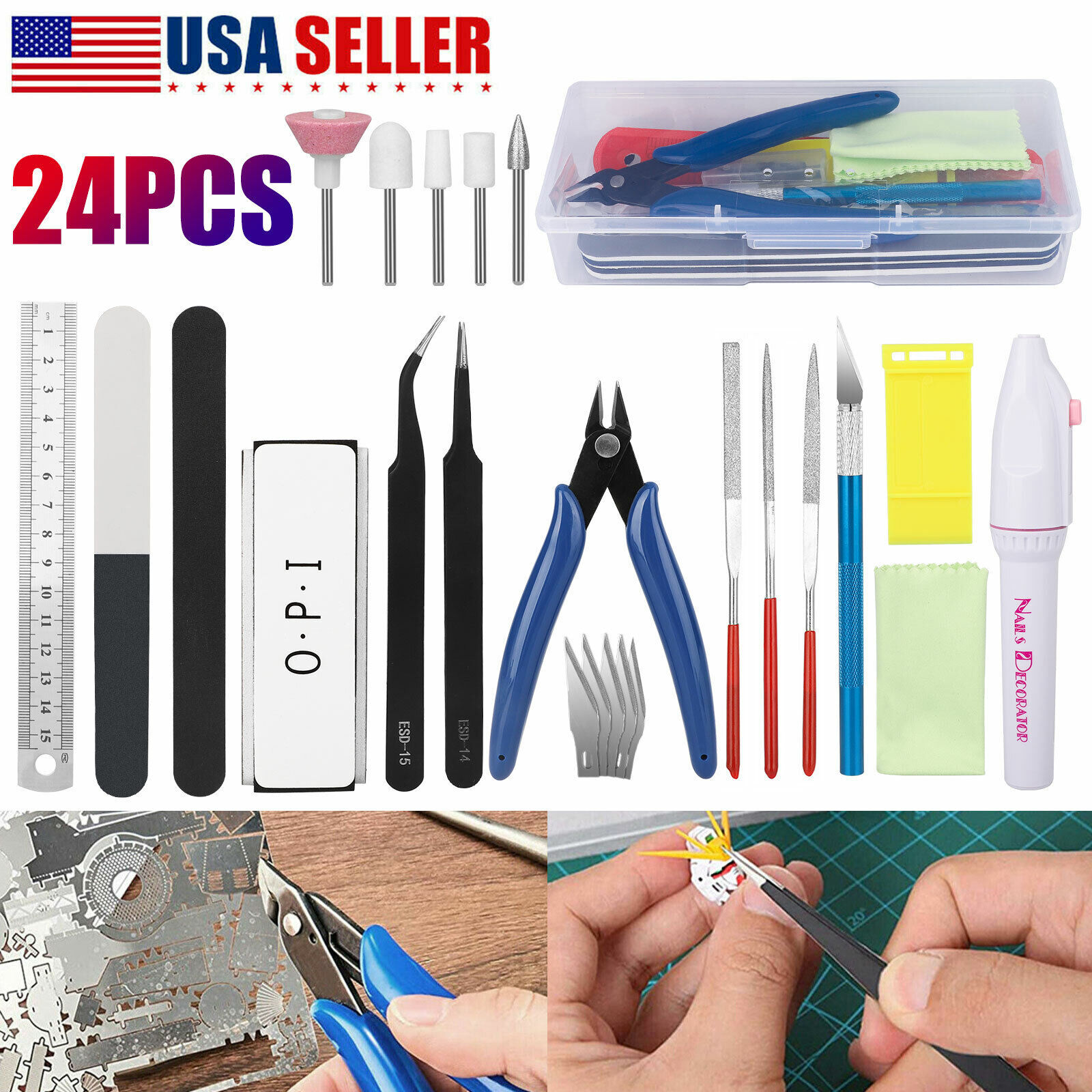 24pcs Gundam Modeler Basic Tools Craft Repair Kit For Car Model Hobby
