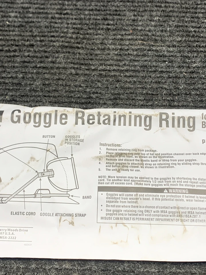 New MSA 449895 Goggle Retaining Ring - Imagem 3 de 4