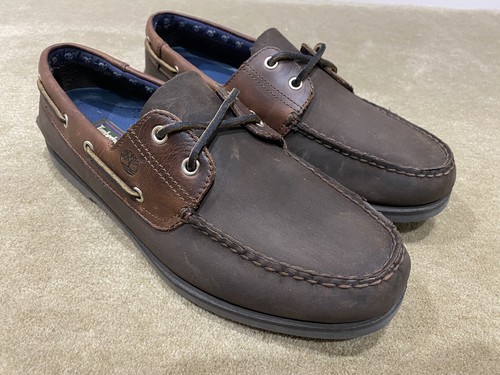 Brown Leather Boat Shoes Size 