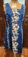 Shannon Marie Hawaii Made Blue White Hawiian Floral Mini Vintage Sundress Sz L