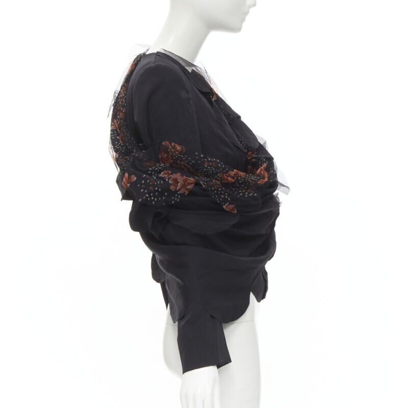 rare Runway COMME DES GARCONS 1995 black red rose tulle rare Runway COMME DES GARCONS 1995 black red rose tulle