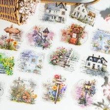 10Pcs Flowers Door Stickers Journal Album Card Crafts DIY Scrapbooking Collage