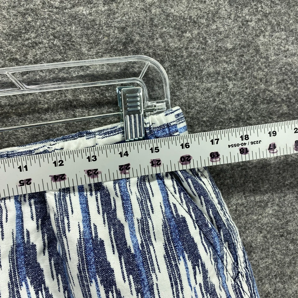 J. Pantalones Cortos Crew Mujer M Medianos Azul Blanco Lino tiro medio Foto 2 de 4