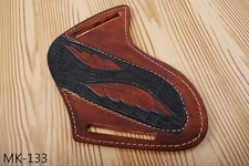 CUSTOM HAND MADE Pure ENGRAVED LEATHER SHEATH For Fix Blade Knife MK 133