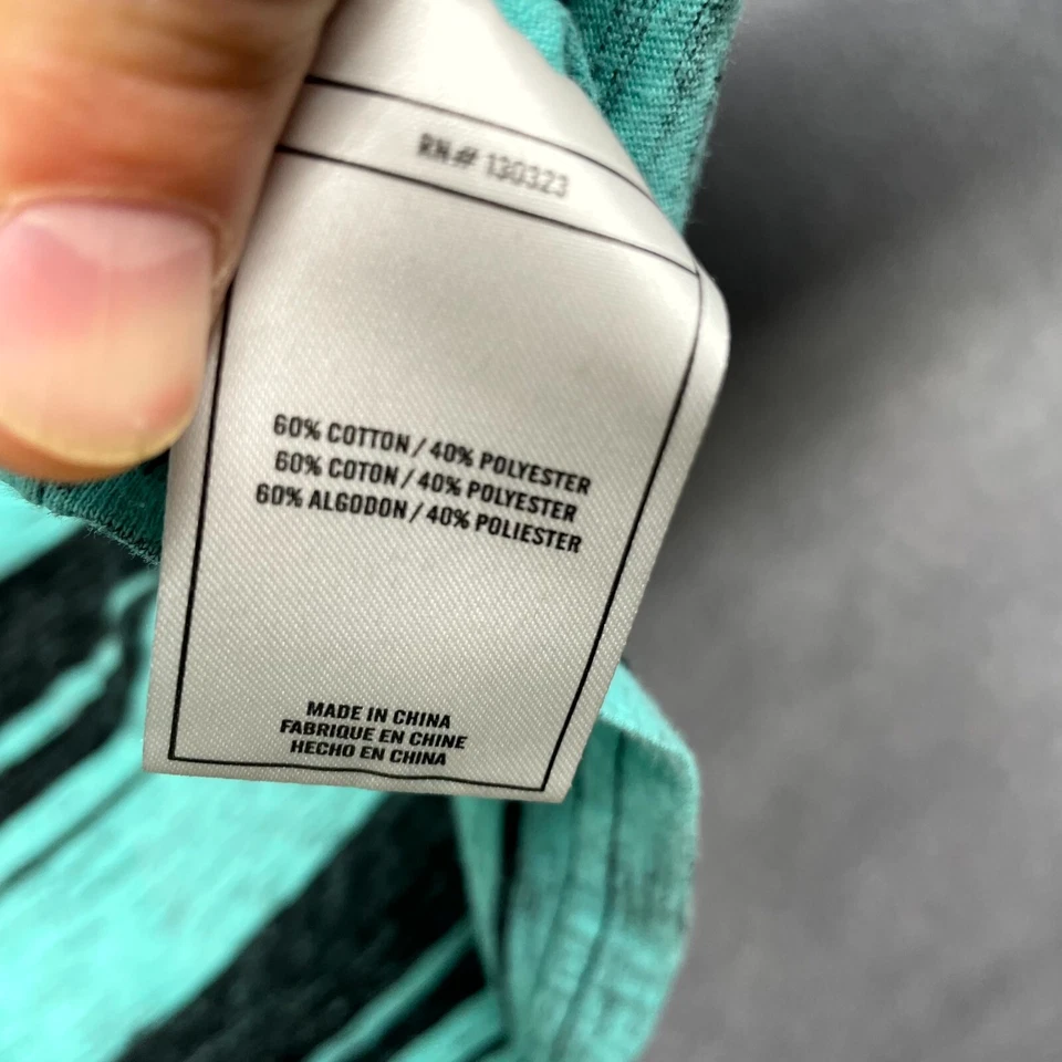 Camiseta Pullover Zoo York Y2K Para Hombre Mediana Negra Verde Rayas Algodón Cuello Redondo Foto 4 de 4