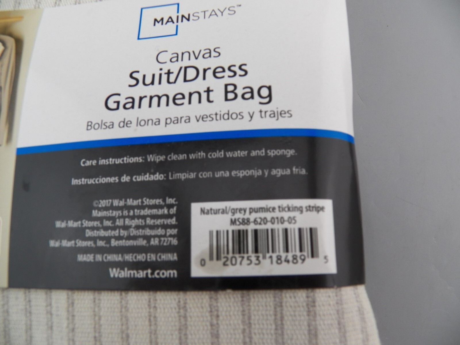 Canvas+Suit+Dress+Garment+Bags+Hanging+Bag+Mainstays+TICKING+24WX522DX5422+H+SET2F2 for sale