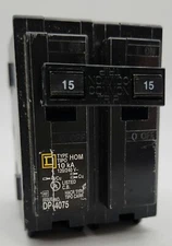 Square D HOM, 15Amp 2 Pole Circuit Breaker 120/240V 10kA, DP-4075