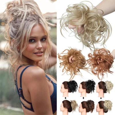 ELAILITE DE Scrunchie Echt Messy Bun Haargummi Haarverlängerungen Haarteil Dutt Natürlich