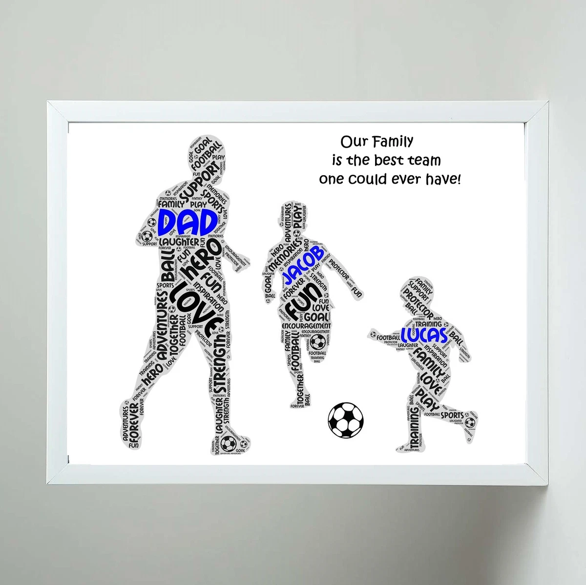 Personalised Father s Day Print WordArt Football Print Gift for