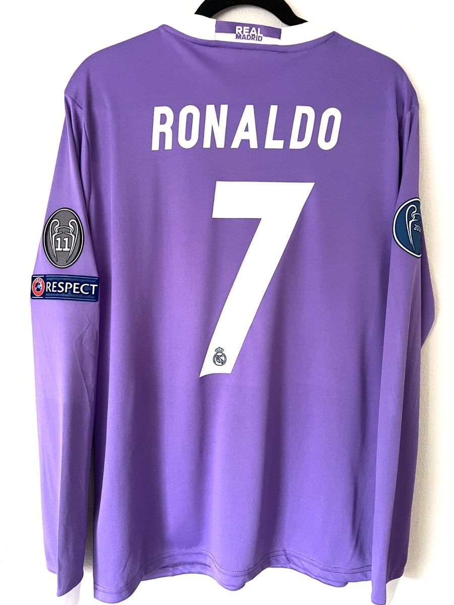 Ronaldo T-Shirt #7 Real Madrid 2016-2017 UEFA Ronaldo Long Sleeve