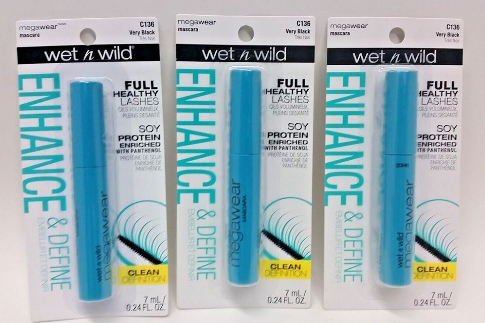 Wet 'n Wild Mega Wear Mascara - C136 Very Black, Mit Panthenol & Sojaprotein Für Gesunde Wimpern